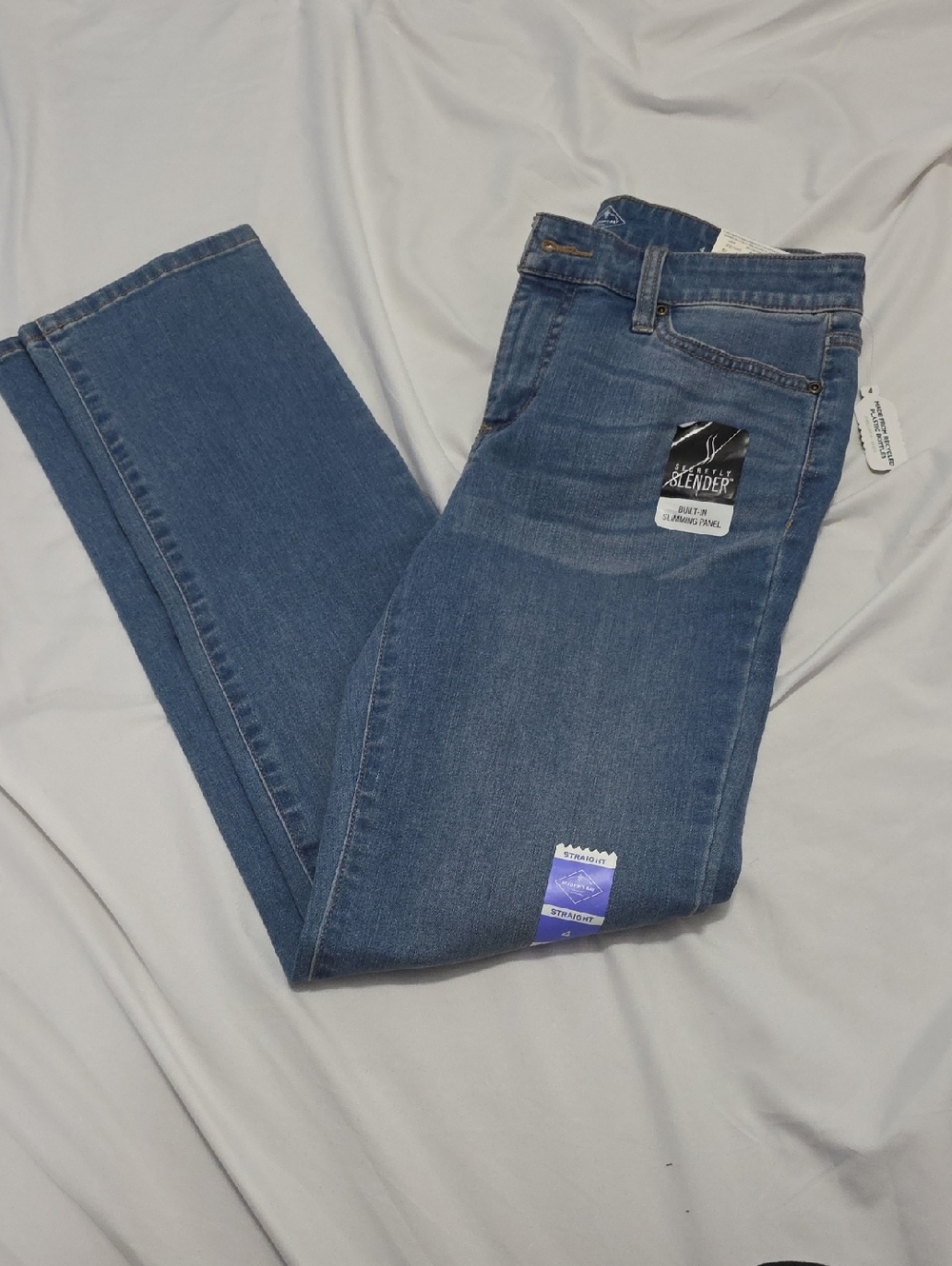 St. John's Bay Blue Straight Jeans Womens 4